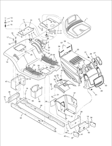 Chassis And Hood Diagram and Parts List for 405607X78A 2006 Briggs and Stratton Lawn Tractor